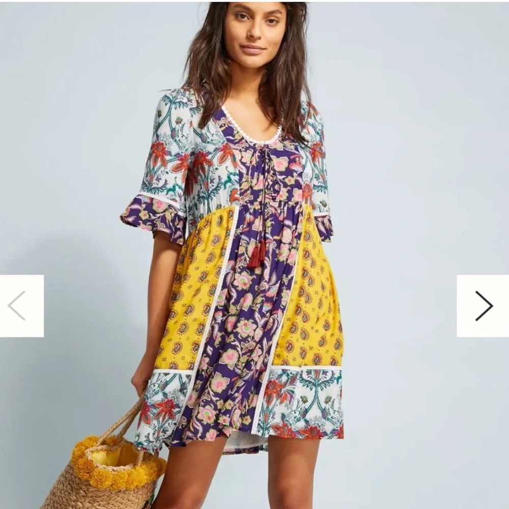 Anthropologie Lilka Patchwork Trapeze Dress